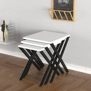 English Elm Kira 3 Piece Nesting Table Set with Metal Legs for Modern Small Space Living B029P207434
