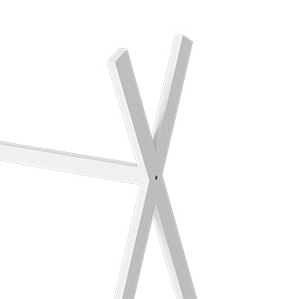 English Elm Floor Bed Cream White Montessori House Frame for Kids with Guardrail Tent Play Space, Solid Wood W2992S00006