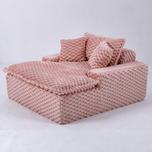 English Elm 51 Compact Comfort Sofa with Turtle Fleece, Sponge Support, Two Pillows, 400lb Capacity for Small Spaces Pink W3371P326396