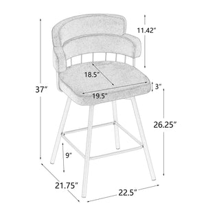 English Elm Christopher Knight Home® - 26" 26" Counter Height Bar Stools Set of 2 Green 180° Swivel Upholstered Bucket Seats with Gold Legs for Kitchen Island Cafe Pub Comfort Durability 26" N762P271582F