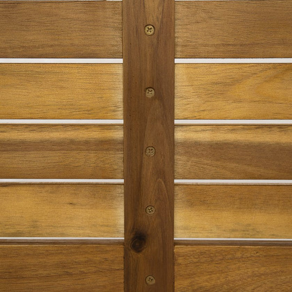 English Elm Christopher Knight Home® - Janiyah Teak Outdoor Dining Table - Solid Acacia Wood, Slatted Top, Umbrella Hole, Durable Design N775P211092T