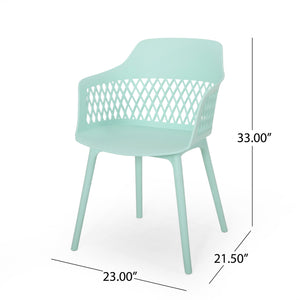 English Elm Christopher Knight Home® - AZALEA Weather-Resistant Outdoor Chair with Durable Polypropylene Frame, Minimal Modern Comfort Mint 25 L x 23.5 W x 22.5 H 68375.00MNT