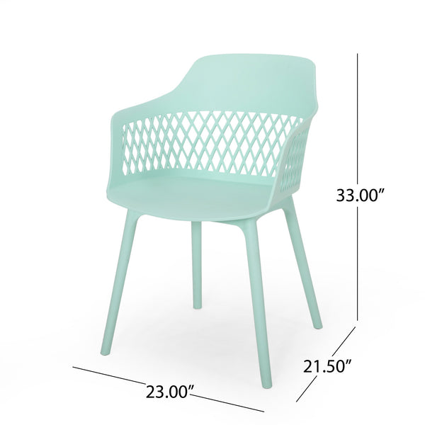 English Elm Christopher Knight Home® - AZALEA Weather-Resistant Outdoor Chair with Durable Polypropylene Frame, Minimal Modern Comfort Mint 25 L x 23.5 W x 22.5 H 68375.00MNT