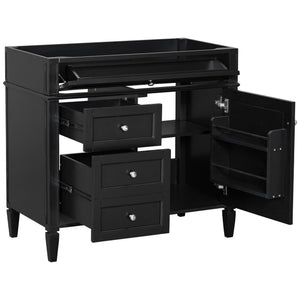 English Elm 36'' Modern Bathroom Vanity Cabinet With 2 Drawers, Tip-Out Storage & Solid Wood Frame Design N710P256582B