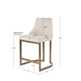 Madison Park Bryce Modern/Contemporary 26"H Upholstered Counter Stool with Metal Base MP104-1238 Cream