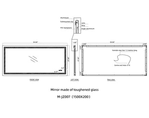 English Elm 6028 Frameless Led Bathroom Mirror with Anti Fog Tempered Glass and Touch Dimmer W2704P215140
