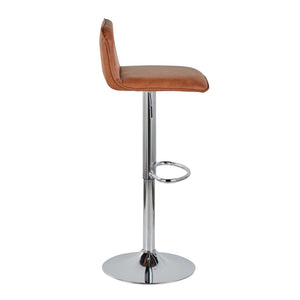 English Elm Adjustable Velvet Swivel Barstools with Chrome Base for Kitchen or Home Bar Set of 2 Camel B202S01962