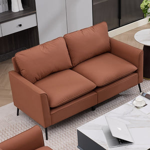 English Elm Ts Cat Paw Faux Leather Accent Chair Nordic Retro Single Seat for Bedroom Lounge Brown W2311P457724