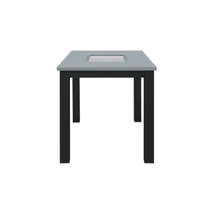 English Elm Grey Modern 5PC Dining Set with High-Gloss Table and 4 Fabric Chairs, Solid Wood+MDF, Sturdy Design B201P390561