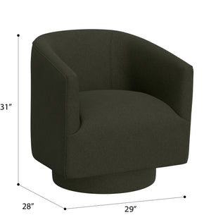 English Elm Wallace & Bay - Green Swivel Accent Chair with Forest Fabric Upholstery, Contemporary Comfort, Easy-Care Design, 30"x28"x31" B361P384444