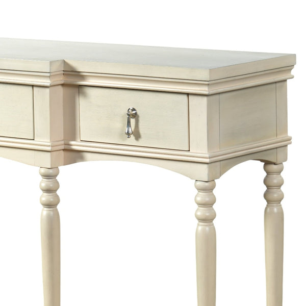 English Elm [video] Solid Pine Console Table Ornate Carved Legs Copper Hardware Soft-close Drawers White N759P433566K