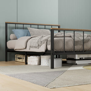 English Elm Metal Platform Bed Frame With Headboard, Sturdy Design, Under-Bed Storage, No Box Spring Needed, Full Size W57868845