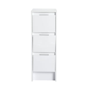 English Elm 72" Freestanding Vanity Combination With Soft-Closing Drawers, Glossy White Storage Solution For Modern Bathrooms W999S00429