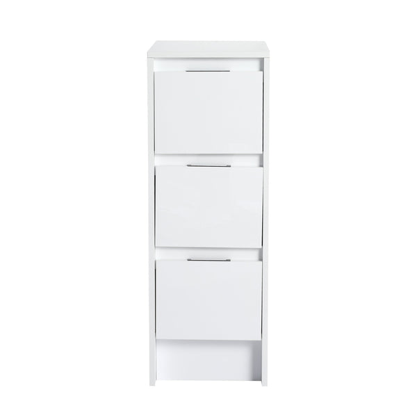 English Elm 72" Freestanding Vanity Combination With Soft-Closing Drawers, Glossy White Storage Solution For Modern Bathrooms W999S00429