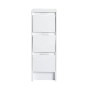 English Elm 36" Modular Plywood Storage Cabinet Glossy White Soft Close Doors for Bathroom or Bedroom W999S00521
