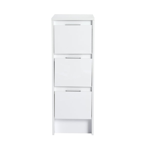 English Elm 36" Modular Plywood Storage Cabinet Glossy White Soft Close Doors for Bathroom or Bedroom W999S00521