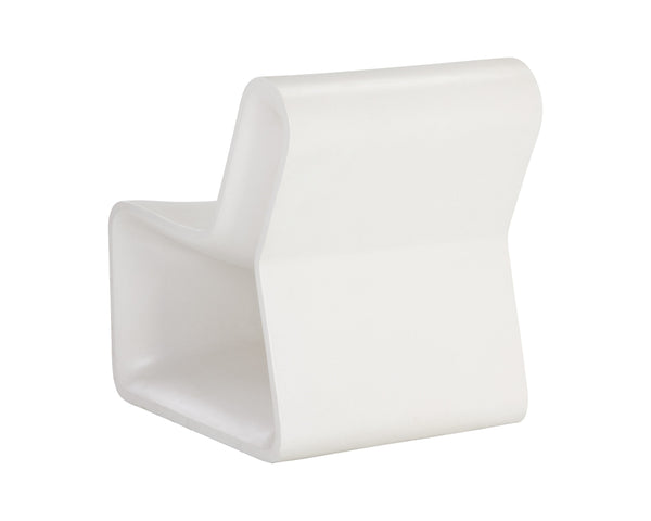 Sunpan Odyssey Lounge Chair - Sculptural Concrete Design for Modern Indoor and Covered Outdoor Spaces White