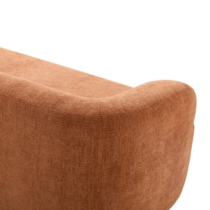 English Elm [new]86" Chenille Cloud Sofa Curved Legless 3-seater with Pocket Springs for Living Room Orange N723P404465G