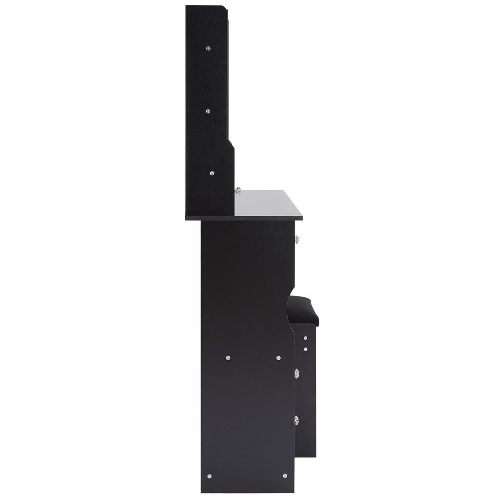 English Elm 29.2" Compact Vanity Set With Sliding Mirror & Cushioned Stool – Stylish Storage For Small Spaces P2 W3258P299610-GIGA