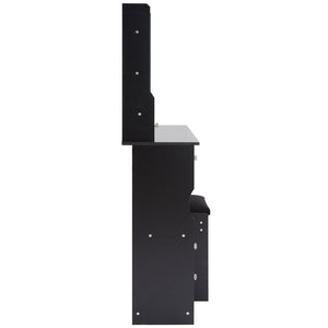 English Elm 29.2" Compact Vanity Set With Sliding Mirror & Cushioned Stool – Stylish Storage For Small Spaces P2 W3258P299610-GIGA