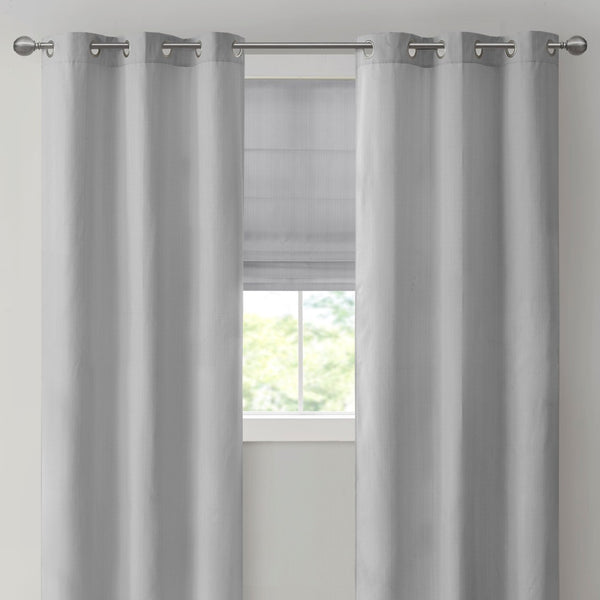 English Elm Basketweave Room Darkening Cordless Roman Shade with Thermal Foam Backing for Energy Efficient Privacy Grey 11.42 L x 4.4 W x 7.48 H B035129702