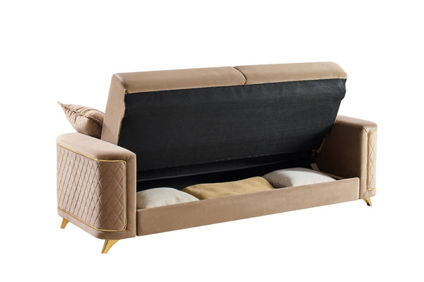 English Elm Lisa 3 Piece Living Room Sofa Set Copper Upholstery Birch Frame Gold Steel Legs B009S02226
