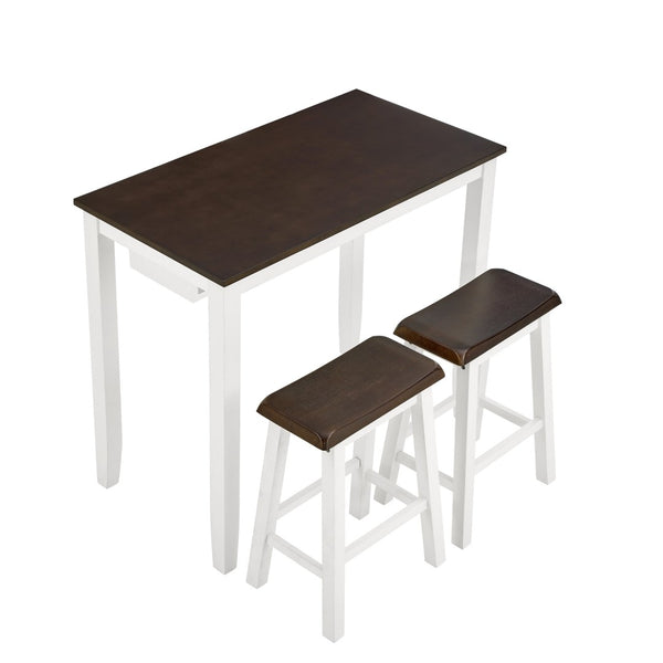 English Elm Bar Table and Stool Set Industrial Mdf Counter Height Dining for Game Room or Nook W487P331242
