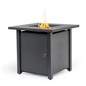 English Elm 30" 30inch Propane Fire Pit Table 50000 BTU Mosaic Ceramic Top Steel Frame ETL Approved Patio Garden Black W853P293851