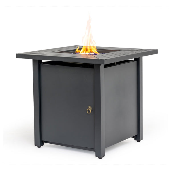 English Elm 30" 30inch Propane Fire Pit Table 50000 BTU Mosaic Ceramic Top Steel Frame ETL Approved Patio Garden Black W853P293851