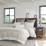 INK+IVY Mila Global Inspired 3 Piece Cotton Duvet Cover Set with Chenille Tufting II12-1126 Taupe