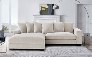 English Elm Luxe Oversized Two-Piece Left Facing Sectional Sofa In Ivory Corduroy – Stylish, Comfort & Versatile! B2735S00005