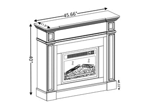 English Elm Electric Fireplace With Remote Control - Realistic 3D Flame & Stacked Stone Mantel, Cherry Finish W1758S00032