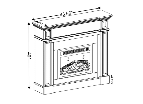 English Elm Electric Fireplace With Remote Control - Realistic 3D Flame & Stacked Stone Mantel, Cherry Finish W1758S00032