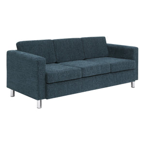 OSP Home Furnishings Pacific Modern 3-seater Sofa with Chrome Legs and Performance Fabric for Contemporary Living Navy PAC53-S76