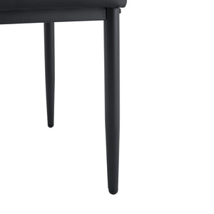 English Elm Table and Chair Set Modern Marble Glass Top Dining with 4 Ergonomic Pu Seats W1151S04630