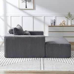 English Elm 75-Inch Corduroy Sponge Lounge Chair - Modern Sleeper Recliner With Footrest, No Assembly Needed! W834P206097