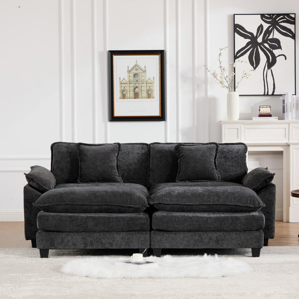English Elm Wider Ergonomic Loveseat with Breathable Chenille Upholstery, Modular Design, Plush Double-Layer Cushioning W1143S00036 W1143S00036