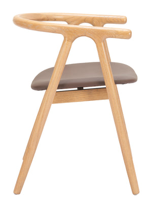 Zuo Modern Peker Dining Chair Set Of 2 – Modern Brown & Natural Faux Leather With Elegant Whitewashed Elm Brown 100% Polyurethane,Elm Wood 110553-zuo-modern