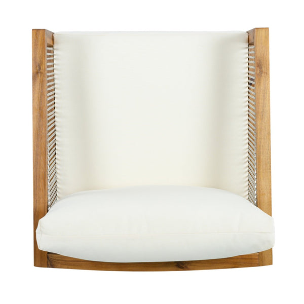 English Elm Outdoor Acacia Wood Club Chairs Set of 2 with Rope Back and Weather Resistant Cushions Beige,Teak N768P408130T_2