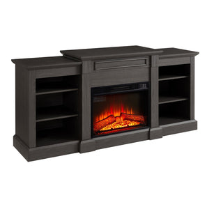 English Elm Media Console with Built-in Electric Fireplace Spacious Mdf Cabinet for Large Tvs W1758S00029