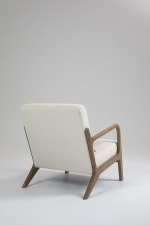 English Elm Mid Century Modern Accent Chair Natural Wood Frame Upholstered with Lumbar Cushion Support W2530P407184