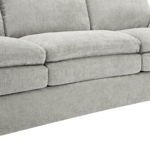 English Elm 101.2" Modular Chenille Sectional Sofa with Tufted Cushions and Deep Seating for Living Room Light Grey N719S001922R
