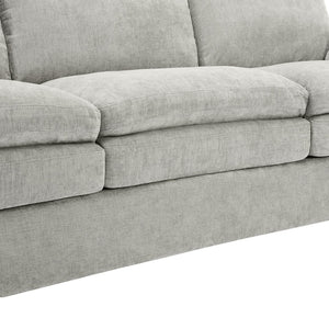 English Elm Cozy Oversized Chenille Sofa Set With Plush Double Cushions For Ultimate Comfort In Light Grey N719S001920R