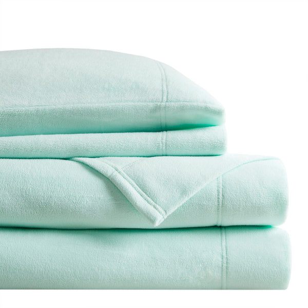 English Elm 4 Pcs Full Sheet Set In Aqua - Luxurious Microfleece Bedding For Cozy Comfort & Easy Care B035P319754