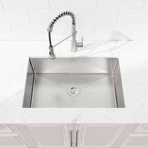 English Elm Stainless Handmade Single Bowl Kitchen Sink Brushed Nickel Undermount Drop in 33 Inch T3177P370634
