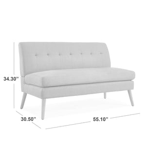 English Elm Mondy Tufted Mid-century Loveseat Polyester Upholstered with Tapered Solid Wood Legs B127P495076