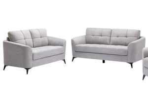 English Elm Carlotta Tufted Woven Fabric Sofa Set Mid-century Style with Black Metal Legs B2749S00143