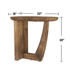 English Elm Oval Mango Wood Accent Table – Sculpted Brown Design For Modern Living Room, Entryway & Den Use B016P384762-GIGA