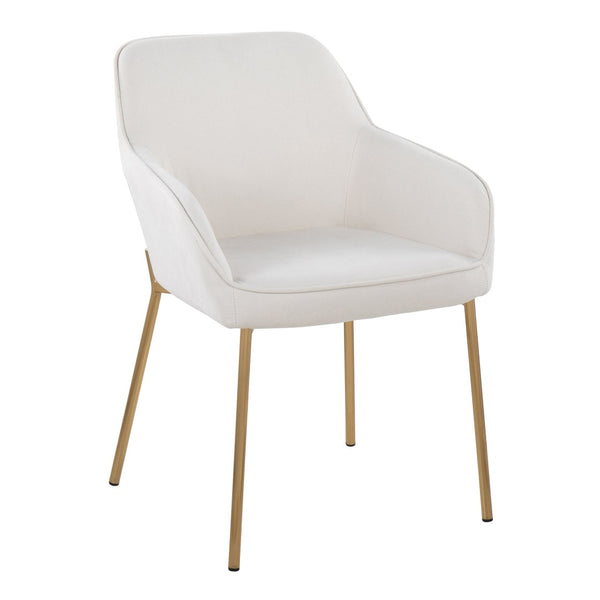 English Elm Contemporary Bucket Chair Set of 2 Cream Velvet Upholstered with Slim Black Metal Legs B202S01343