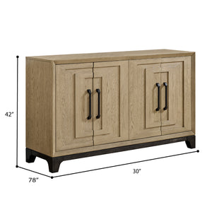 English Elm Wallace & Bay - Caramel Modern Caramel and Cocoa Sideboard in Rich Brown Wood Finish — Storage, Wine Rack, Durable Elegance B361P406179